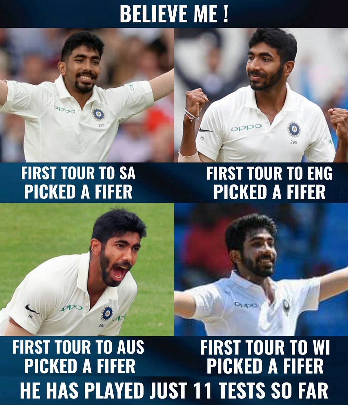 பங்கேற்ற அனைத்து தொடர்களிலும் 5 விக்கெட் கைப்பற்றிய பும்ரா : புதிய உலக சாதனை!