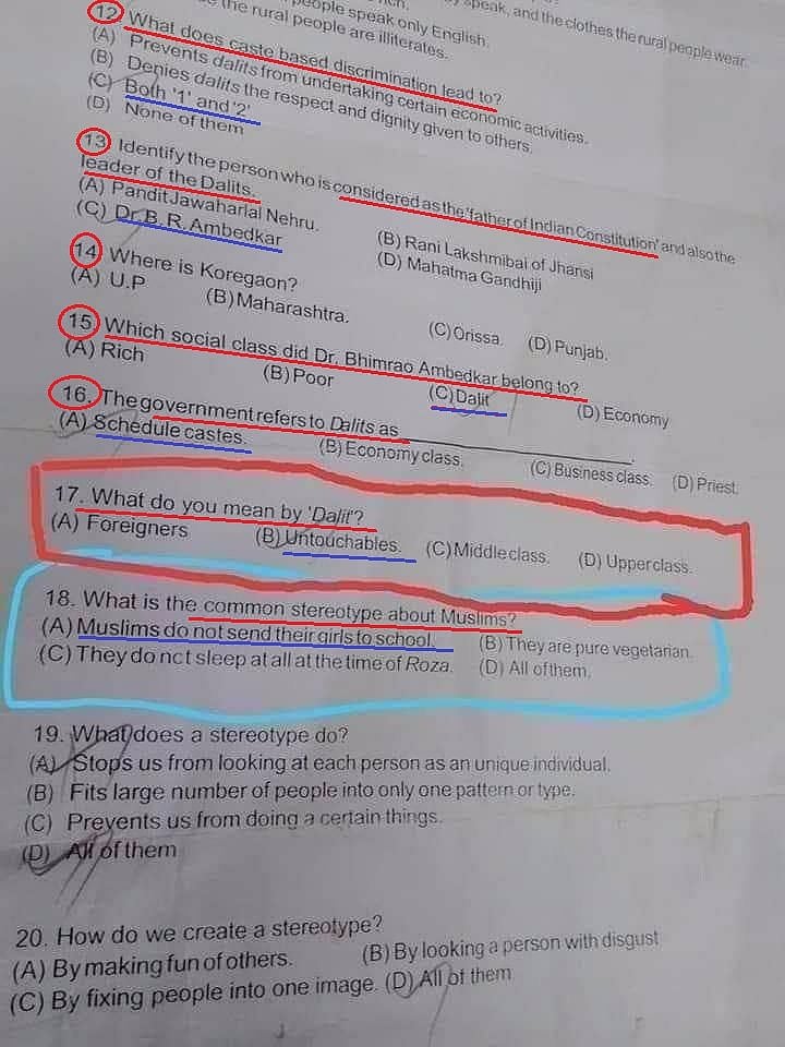 ‘தலித்’ என்றால் தீண்டத்தகாதவர்களா ? : பாடப் புத்தகத்தின் வழி குழந்தைகள் மனதில் நஞ்சை விதைக்கும் பா.ஜ.க !