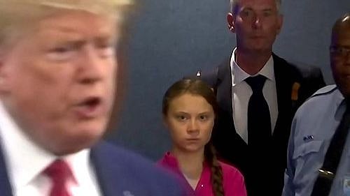 அமெரிக்க அதிபர் ட்ரம்ப்பை முறைக்கும் இளம் சூழலியல் போராளி கிரேட்டா தன்பெர்க் : காரணம் என்ன?