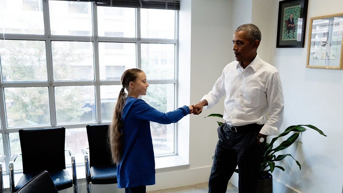 “நீயும், நானும் ஓர் அணி” : இளம் சூழலியல் போராளி கிரேட்டாவுடன் கைகோர்த்த பராக் ஒபாமா! 