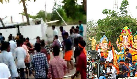 விநாயகர் சதுர்த்தியின் பெயரில் அராஜகம் : நன்கொடை கொடுக்காத பனியன் கம்பெனியை சூறையாடிய இந்து முன்னணியினர்!