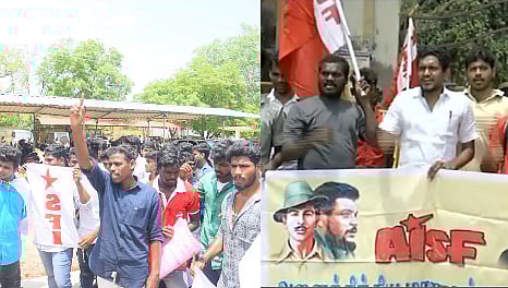 “5, 8 வகுப்புகளுக்கு பொதுத்தேர்வு மாணவர்களின் எதிர்காலத்தைச் சீரழிக்கும்” :  மாணவர் அமைப்பினர் போராட்டம்!