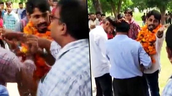 பிறந்தநாள் கொண்டாட்டத்தின் போது ரகளை : தட்டிக்கேட்ட கல்லூரி முதல்வரை அறைந்த ABVP மாணவர்! (வீடியோ)