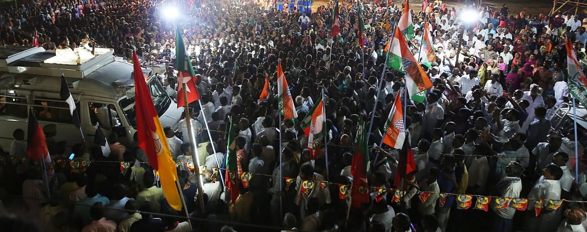 தேர்தல் பிரசாரத்தில் ஈடுபட்ட மு.க.ஸ்டாலினுக்கு மக்கள் அமோக வரவேற்பு : போட்டோ ஆல்பம்!