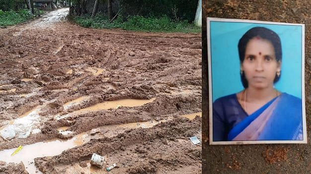 கமிஷன் பிரச்னையால் சீரமைக்கப்படாத சாலை -  ஆம்புலன்ஸ் செல்ல வழியில்லாமல் இளம் பெண் பரிதாப பலி!