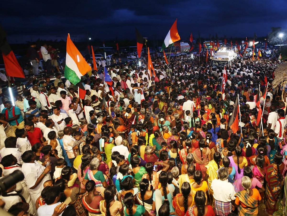 தேர்தல் பிரசாரத்தில் ஈடுபட்ட மு.க.ஸ்டாலினுக்கு மக்கள் அமோக வரவேற்பு : போட்டோ ஆல்பம்!