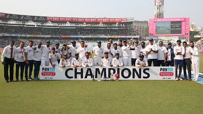 #INDvsBAN : இன்னிங்ஸ் வெற்றியுடன் தொடரை கைப்பற்றிய இந்திய அணி - டெஸ்ட் கிரிக்கெட் வரலாற்றில் புதிய சாதனை!