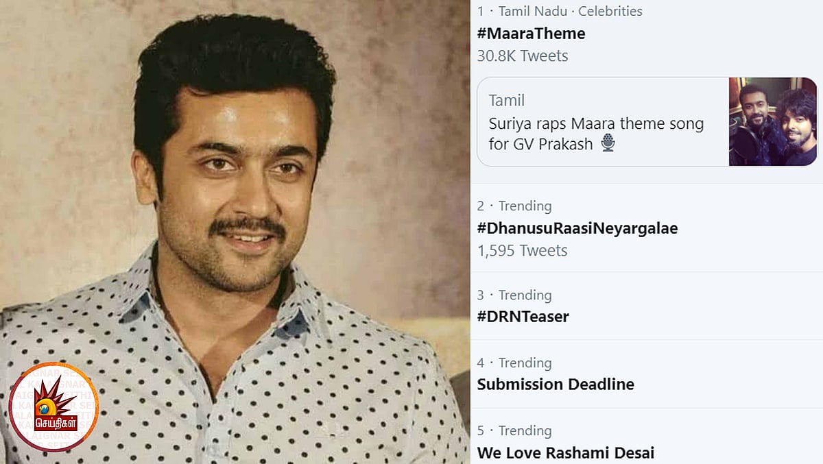 சூர்யாவின் ’சூரரைப் போற்று’ படத்தின் தீம் பாடலைப் பாடியது இவரா? - ஜி.வி பிரகாஷ் வெளியிட்ட சீக்ரெட் !