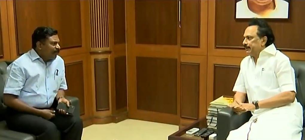 “சமூக நீதியை புதைக்கும் பா.ஜ.க செயலுக்கு எதிரான குரல் அறிவாலயத்தில் இருந்து ஒலிக்கிறது” - திருமாவளவன்