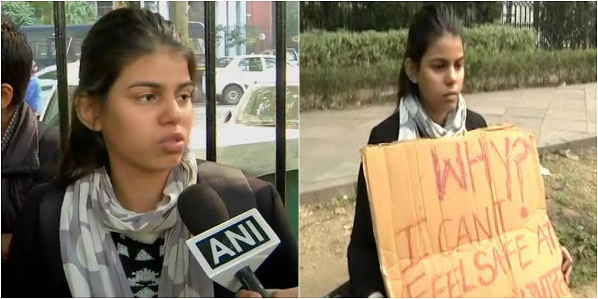 நாட்டையே உலுக்கும் பெண்களுக்கு எதிரான வன்முறைகள் - ஒற்றை ஆளாக போராட்டத்தில் இறங்கிய இளம்பெண்!