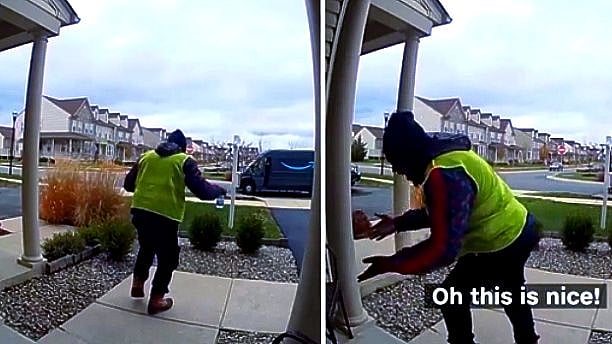 உற்சாகத்தில் நடனம் - டெலிவரி செய்ய சென்ற இடத்தில் காத்திருந்த பரிசு : ஏன் தெரியுமா? - VIDEO