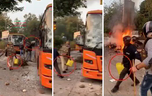 பேருந்துக்கு தீ வைத்தது யார்? - ஜல்லிக்கட்டு ஃபார்முலாவை பின்பற்றி வன்முறையை நிகழ்த்திய டெல்லி போலிஸ்!