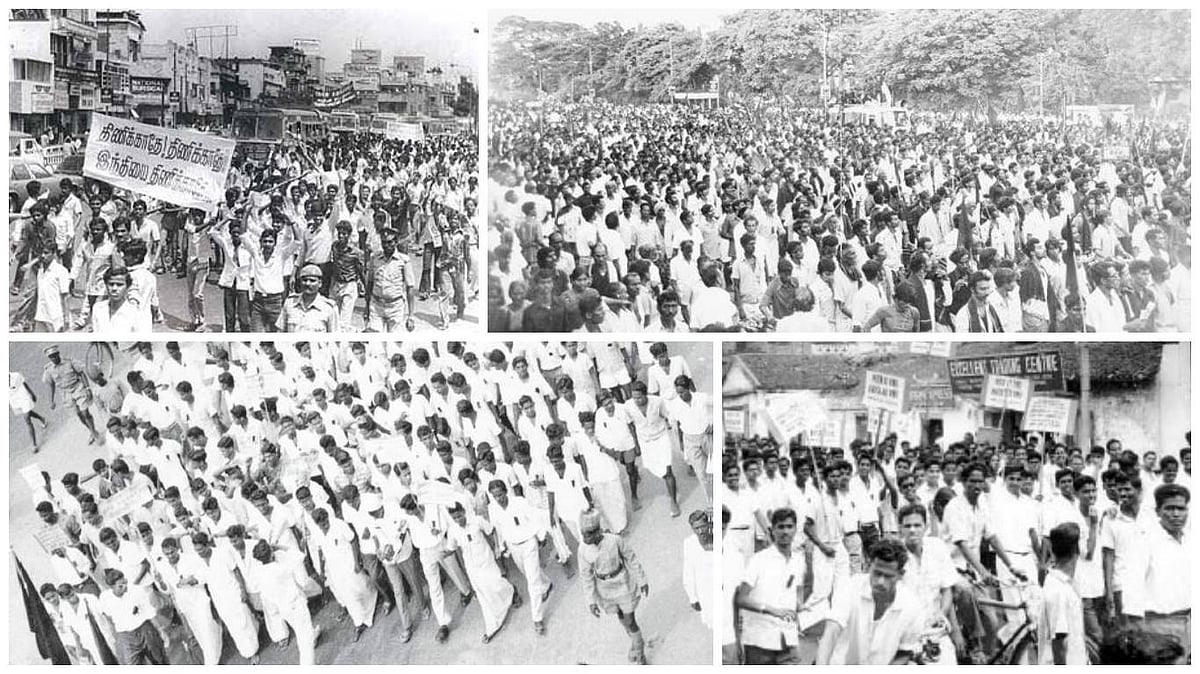 “வீறுகொண்டெழுந்த மொழிப்போர் வீரர்கள்” : இந்தி திணிப்பு எதிர்ப்பு போராட்டத்தின் வரலாறு !