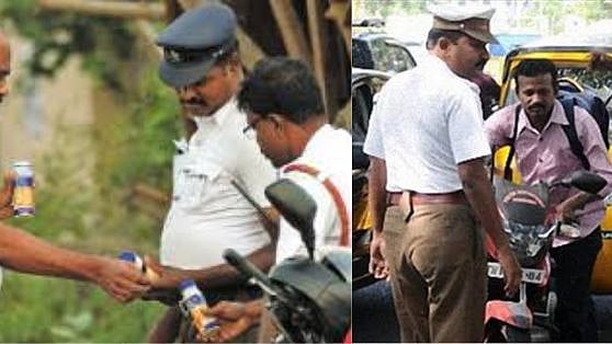 “ஃபைன் வேண்டாம் ஜூஸ் வாங்கிக்கொடு” : வாகன ஓட்டிகளிடம் நூதன முறையில்  வசூல் செய்யும் போலிஸ்!