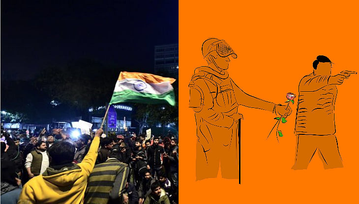 “கைகட்டி வேடிக்கை பார்த்த டெல்லி போலிஸ்” : காவல்துறை தலைமை அலுவலகத்தை முற்றுகையிட்டு மாணவர்கள் போராட்டம்!