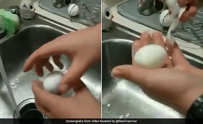 எளிதாக முட்டை ஓடு உரிப்பது எப்படி? வைரலாகும் புதிய உத்தி! (வீடியோ)