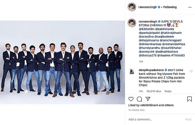 ”சென்னையில் இருந்து இதை வாங்காம வீட்டுக்கு வராத” ரன்வீரை விரட்டிய தீபிகா - வைரலாகும் இன்ஸ்டா பதிவு!