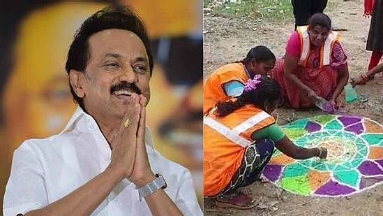 சாலையில் குப்பை கொட்டுவதை தடுக்க கோலம் போடும் சென்னை மாநகராட்சி: தி.மு.க தலைவர் மு.க.ஸ்டாலின் பாராட்டு!