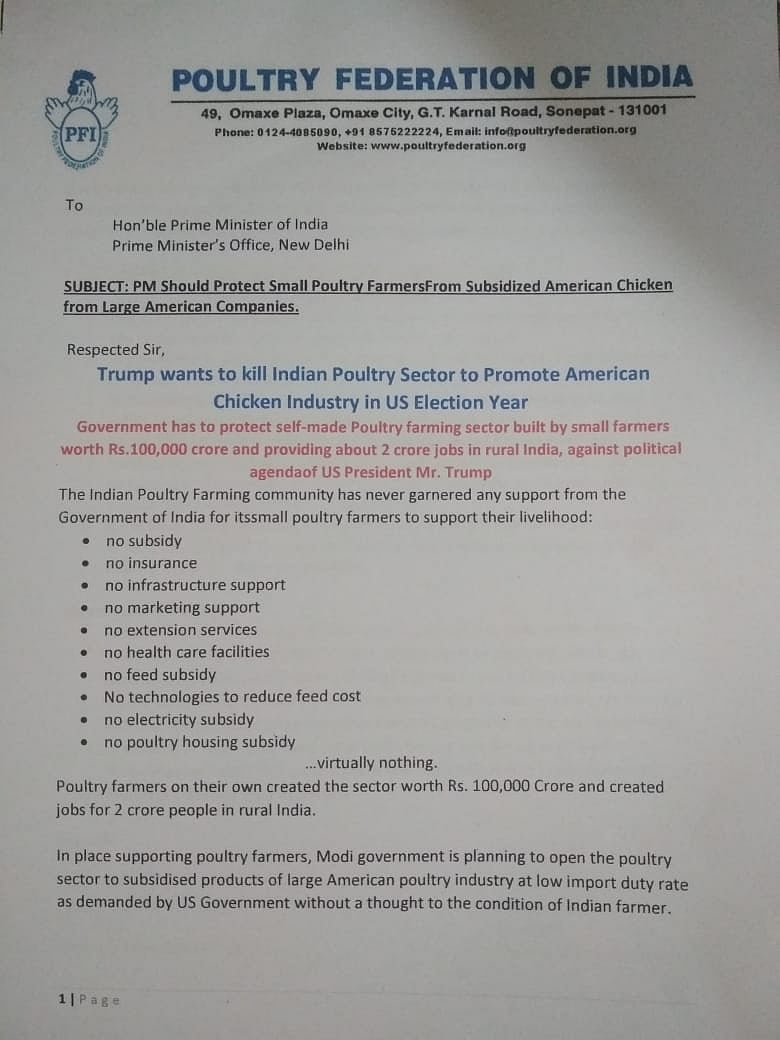 “ட்ரம்ப் கோரிக்கைக்கு மோடி பணிந்தால் 2 கோடி பேர் வேலையிழப்பார்கள்” - கோழிப்பண்ணை உரிமையாளர்கள் எதிர்ப்பு!