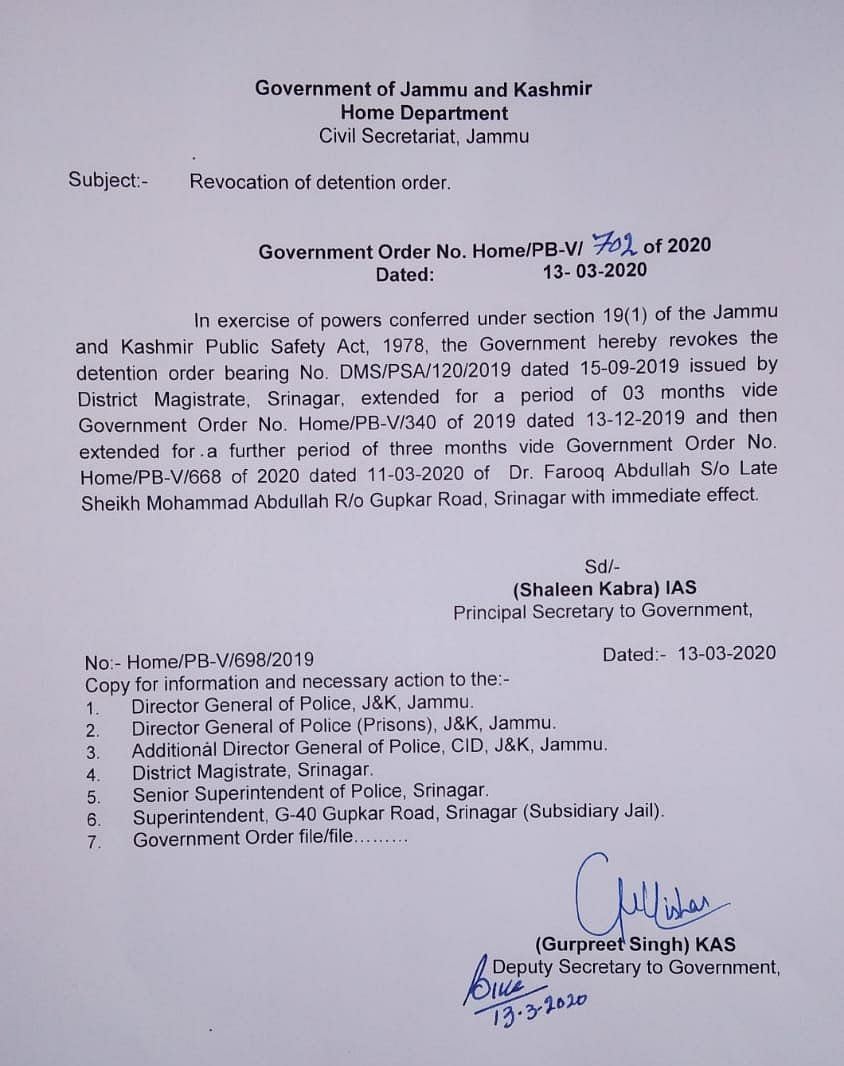 “முதலில் மற்றவர்களின் விடுதலை; பிறகுதான் அரசியல்”- 7 மாதத்திற்கு பிறகு விடுதலையான பரூக் அப்துல்லா பேச்சு!