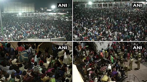 “இதற்கு ஏன் ஊரடங்கு?” : டெல்லியில் குவிந்த புலம்பெயர் தொழிலாளர்கள் - கோட்டைவிட்ட அரசு! #CoronaLockdown