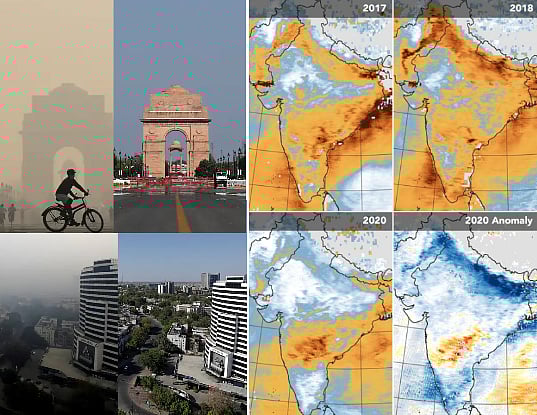 “ஊரடங்கால் காணாமல் போன காற்று மாசுபாடு”: இந்தியாவில் நிகழ்ந்த அதிசயம் - நாசா வெளியிட்ட செயற்கைக்கோள் படம்