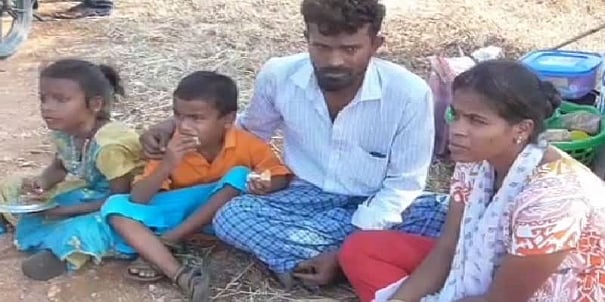 ஊரடங்கால் வாழ்வாதாரம் இழந்த கட்டடத் தொழிலாளி - வாடகைக் கொடுக்க முடியாமல் சாலை ஓரத்தில் குடியேறிய அவலம்!