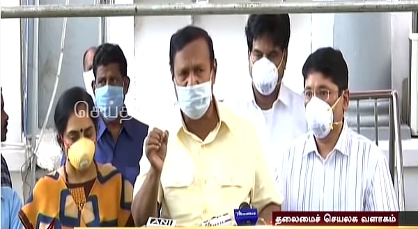 “எடப்பாடி அரசு எனும் ஜாடிக்கு ஏற்ற மூடியாக இருக்கிறார் தலைமை செயலாளர் சண்முகம்” : டி.ஆர்.பாலு ஆவேசம்!