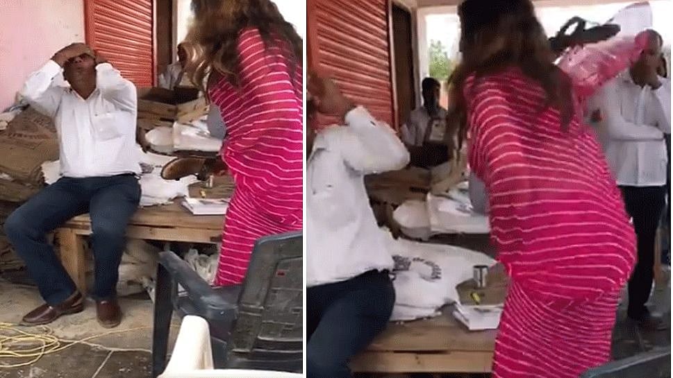 “அரசு அதிகாரியை செருப்பால் அடித்த பா.ஜ.க வேட்பாளர்” : அதிர்ச்சி சம்பவம் - வைரலாகும் வீடியோ!