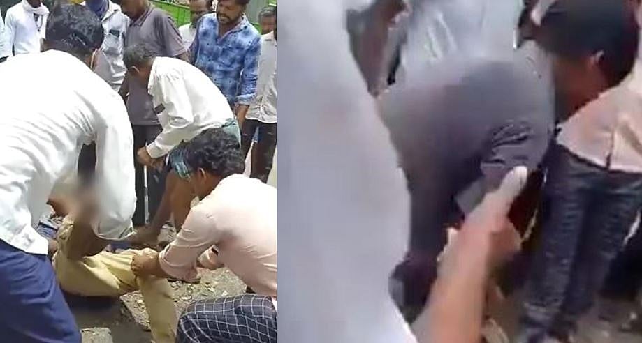 பைக்கை தொட்டதற்காக தலித் இளைஞரை சரமாரியாக தாக்கிய ஆதிக்கசாதி கும்பல் : கர்நாடகாவில் கொடூரம்! Viral Video