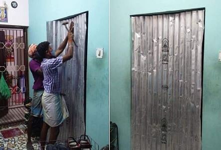 “இதுதான் மக்களைக் காப்பதா?” - இதயநோயாளி வசிக்கும் வீட்டை பலவந்தமாக தகரம் வைத்து அடைத்த ஊழியர்கள்!