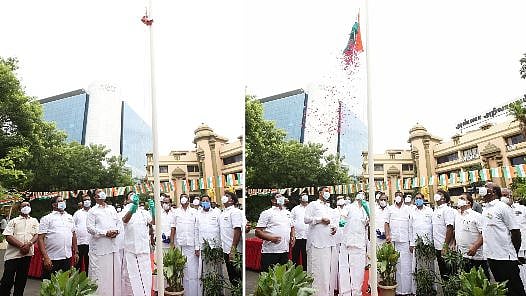 74வது சுதந்திர தின கொண்டாட்டம் : தி.மு.க தலைவர் மு.க.ஸ்டாலின் தேசிய கொடியேற்றி மரியாதை!