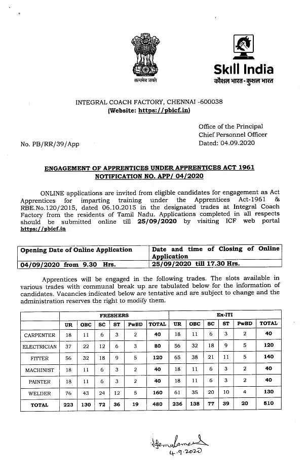 தி.மு.க உட்பட எதிர்க்கட்சிகளின் எதிர்ப்பு எதிரொலி: ICF பணியிடங்களுக்கு தமிழர்களுக்கு மட்டும் அழைப்பு