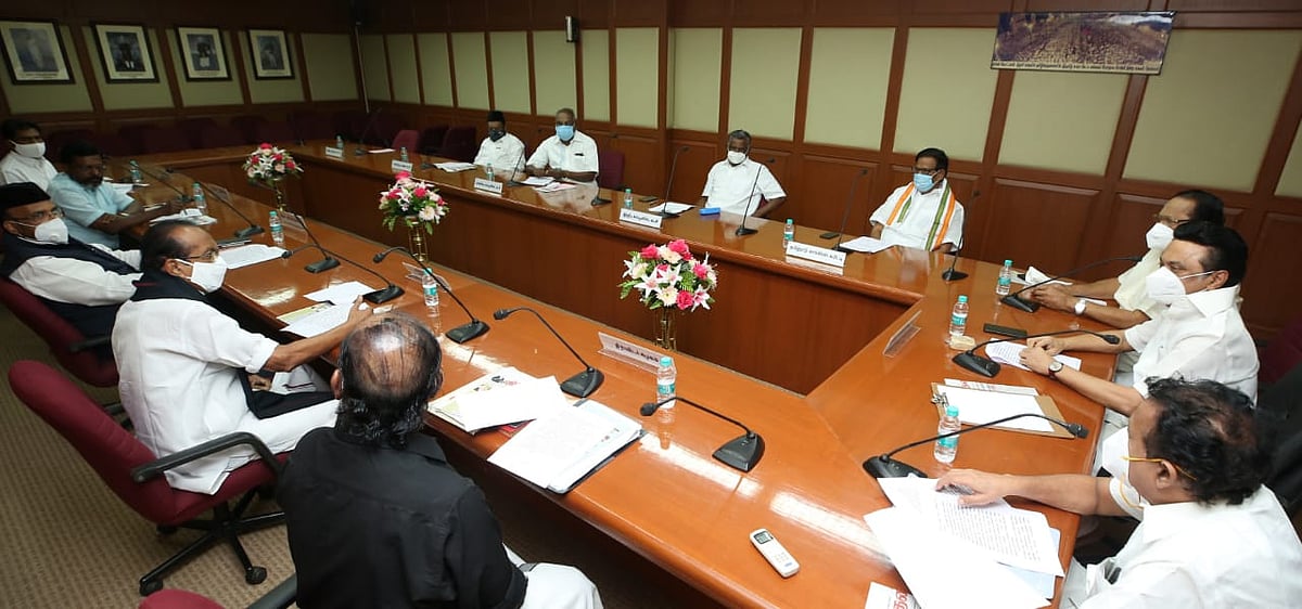 வேளாண் சட்ட மசோதாவைக் கண்டித்து செப்டம்பர் 28ம் தேதி போராட்டம் : அனைத்துக் கட்சிக் கூட்டத்தில் தீர்மானம்!