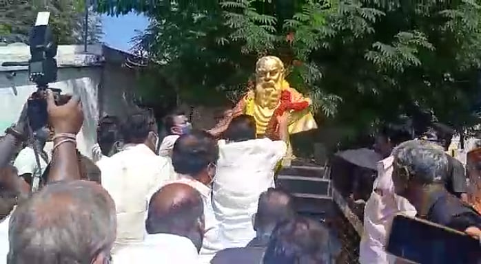 பெரியார் சிலையை அவமரியாதை செய்பவர்கள் மீது நடவடிக்கை எடுக்க தயங்குகிறார்கள் : கே.என்.நேரு குற்றச்சாட்டு!