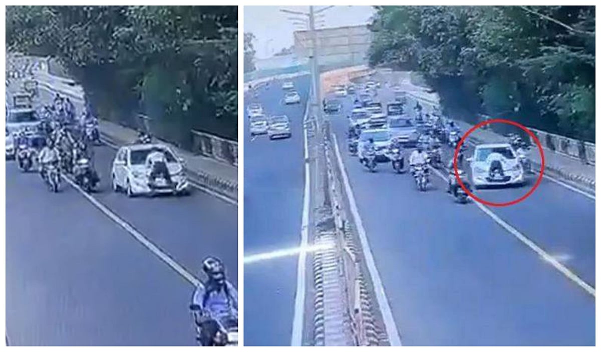 காரை நிறுத்திய போக்குவரத்து காவலரை காரின் முன் பகுதியில் ஏற்றி இழுத்துச்சென்ற நபர் கைது! #ViralVideo