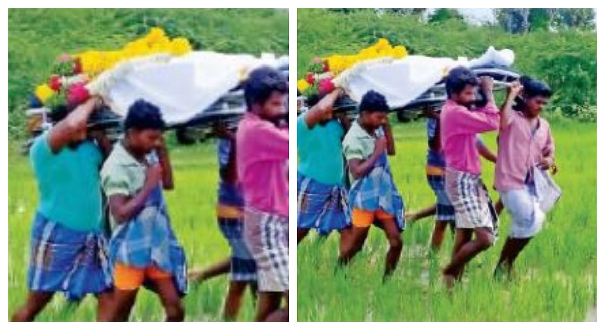 மயானத்திற்கு சாலை வசதியில்லாததால் இறந்தவர்களின் சடலங்களை வயலுக்குள் இறங்கி தூக்கிச் செல்லும் அவலம்!