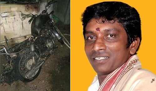 சொந்த வாகனத்தை தானே எரித்து தீவிரவாதிகள் சதி என நாடகம் : ‘இந்து அதிரடிப்படை’ நிர்வாகி கைது!
