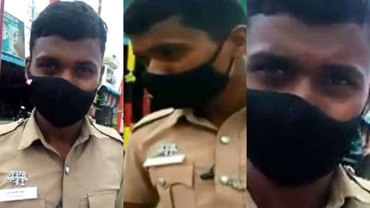 மாஸ்க் அணியாமல் வந்தவரிடம் சாதி பெயரை கேட்ட போலிஸ் - கடும் கண்டனத்தை தொடர்ந்து ஆயுதப்படைக்கு மாற்றம்!