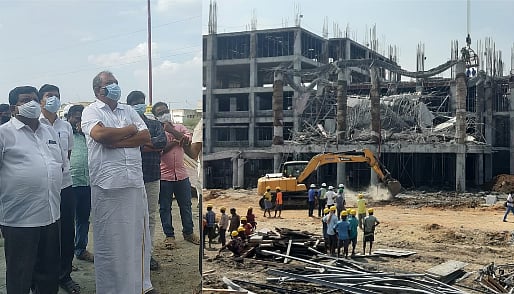“மருத்துவக் கல்லூரி கட்டிடம் இடிந்த விவகாரம் : அரசு உண்மையை மூடி மறைக்கிறது” : நாமக்கல் MP குற்றச்சாட்டு!