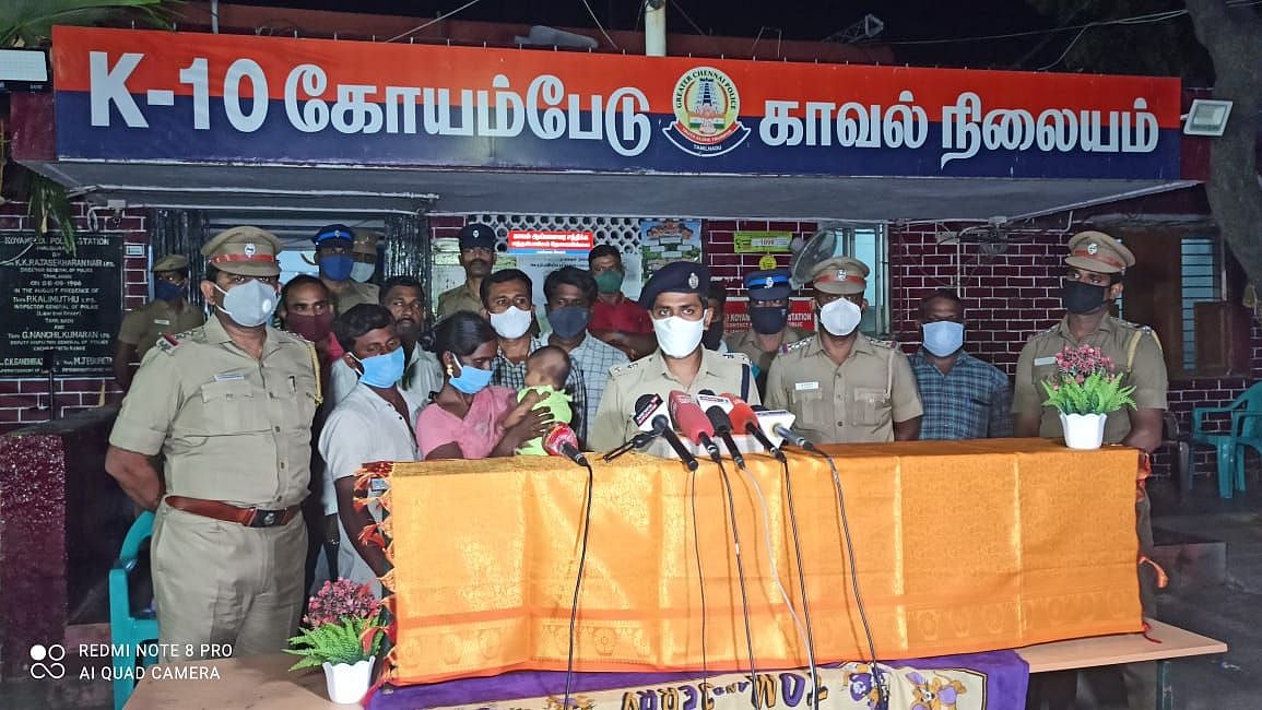 சென்னையில் கடத்தப்பட்ட கூலித்தொழிலாளியின் 3 மாத கைக்குழந்தை மீட்பு !