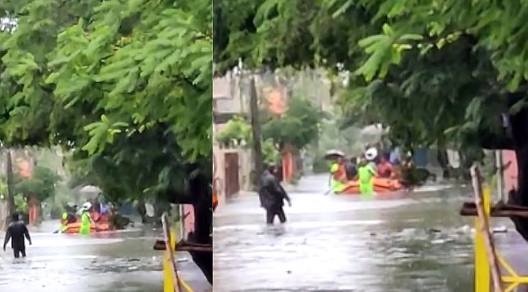 படகுகளில் மீட்கப்படும் மக்கள்... 2015 சென்னை பெருவெள்ளத்தை நினைவுபடுத்தும் வேளச்சேரியின் அவலநிலை!