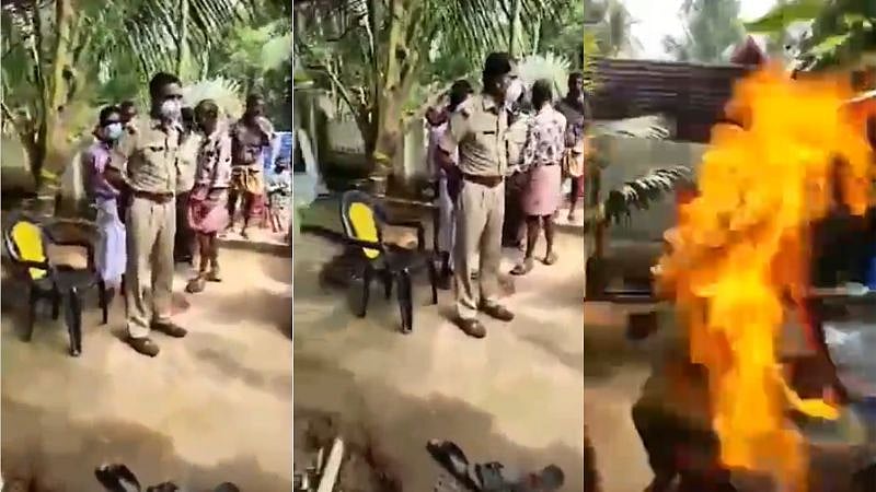 “காப்பாற்றச் சென்ற இடத்தில் காவலரால் நிகழ்ந்த உயிர்பலி” : தீ விபத்தில் கணவன் - மனைவி உயிரிழப்பு ! 