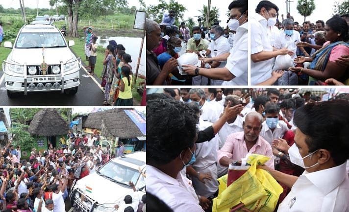 திருவாரூரில் புயல் பாதிப்புகளை பார்வையிட்டு நிவாரண உதவிகளை வழங்கினார் மு.க.ஸ்டாலின்..! (படங்கள்)