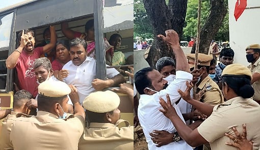 “விவசாயிகளுக்கான போராட்டங்களில் காவல்துறை மூலம் வன்முறை ஏற்படுத்தும் எடப்பாடி அரசு?” : வலுக்கும் கண்டனம்!