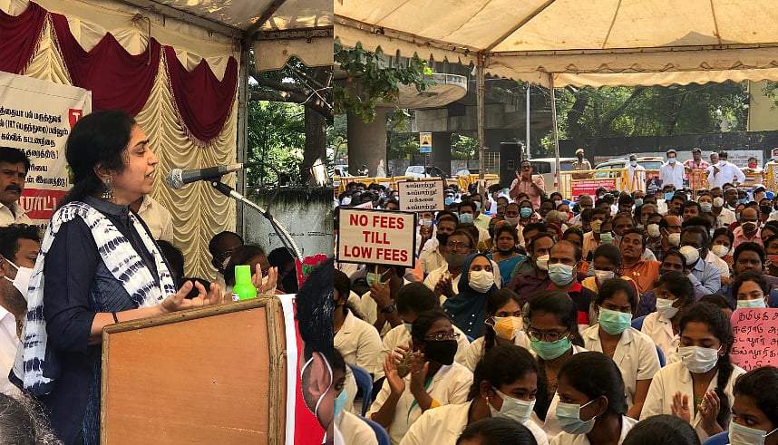 “அரசு மருத்துவ கல்லூரியில் தனியார் கல்லூரிக்கு நிகராக கட்டண கொள்ளை” : தமிழச்சி தங்கபாண்டியன் கண்டனம்!