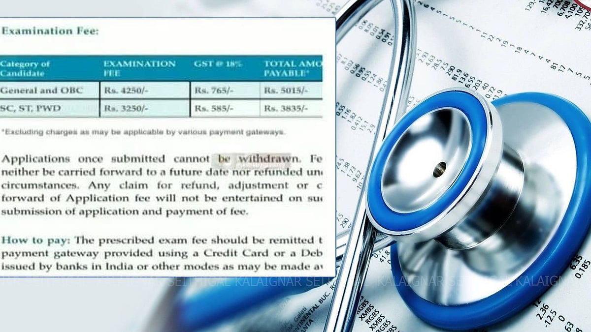 மருத்துவ மேற்படிப்புகளுக்கான நீட் தேர்வு கட்டணம் உயர்வு : மாணவர்களை அதிர்ச்சிக்குள்ளாக்கிய மோடி அரசு!