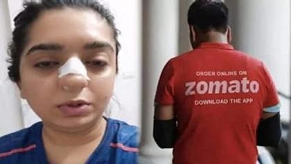 "தாமதமாக உணவு கொண்டுவந்தது ஏன்?" : கேள்வி கேட்ட பெண்ணை தாக்கிய ZOMATO ஊழியர் - அதிர்ச்சி வீடியோ!