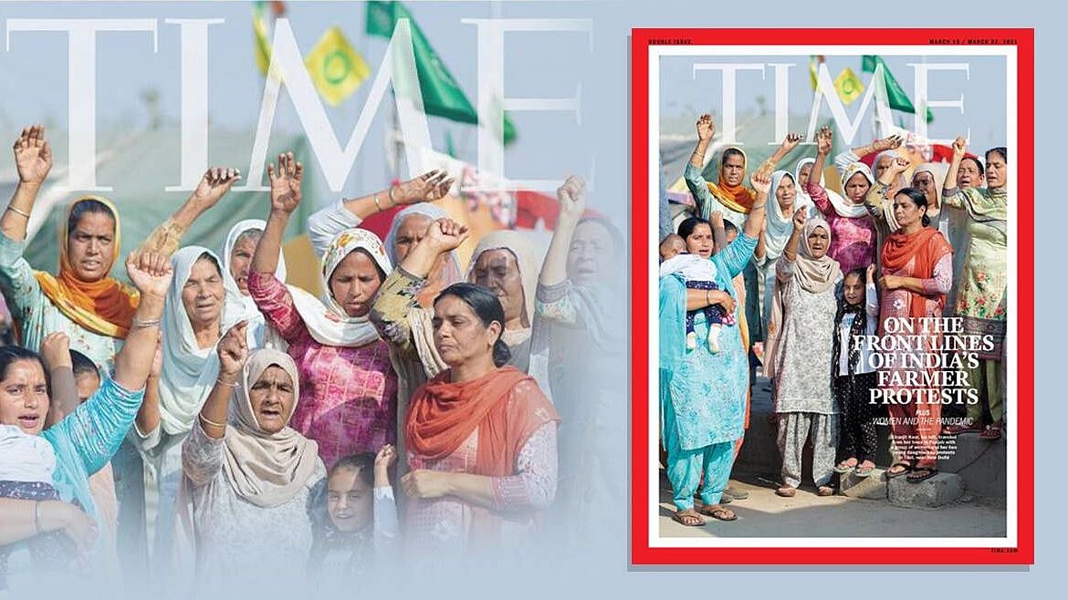 விவசாயிகள் போராட்டத்திற்கு மகுடம் சூட்டிய TIME இதழ் : பெண்களின் படத்தை முகப்பில் வெளியிட்டு மரியாதை!