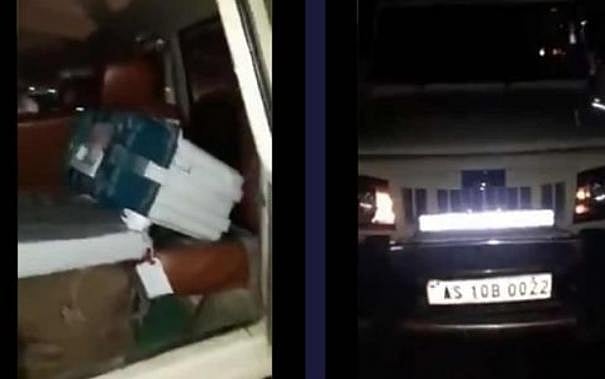 பாஜக வேட்பாளர் காரில் பயணித்த வாக்குப்பெட்டி : அதிகாரிகள் சஸ்பெண்ட் - தேர்தல் ஆணையத்தின் ’டக்கு’ இதுதானா?